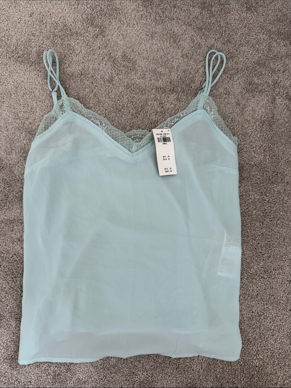 Abercrombie & Fitch Light Blue Lace-Trim Camisole
